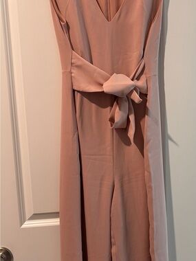 Sleeveless Pink Tie-Waist Women’s Jumpsuit